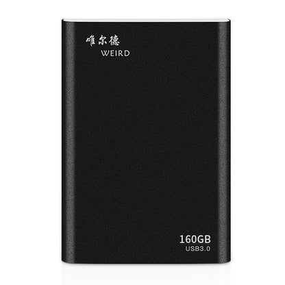 WEIRD 160GB 2.5 inch USB 3.0 High-speed Transmission Metal Shell Ultra-thin Light Mobile Hard Disk Drive(Black) - External Solid State Drives by PMC Jewellery | Online Shopping South Africa | PMC Jewellery | Buy Now Pay Later Mobicred