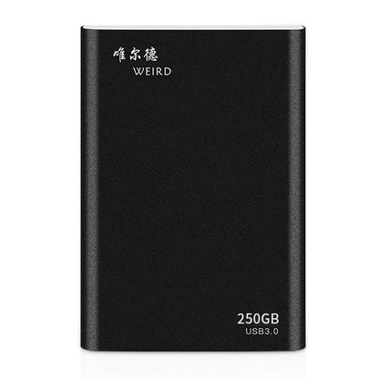 WEIRD 250GB 2.5 inch USB 3.0 High-speed Transmission Metal Shell Ultra-thin Light Mobile Hard Disk Drive(Black) - External Solid State Drives by PMC Jewellery | Online Shopping South Africa | PMC Jewellery | Buy Now Pay Later Mobicred