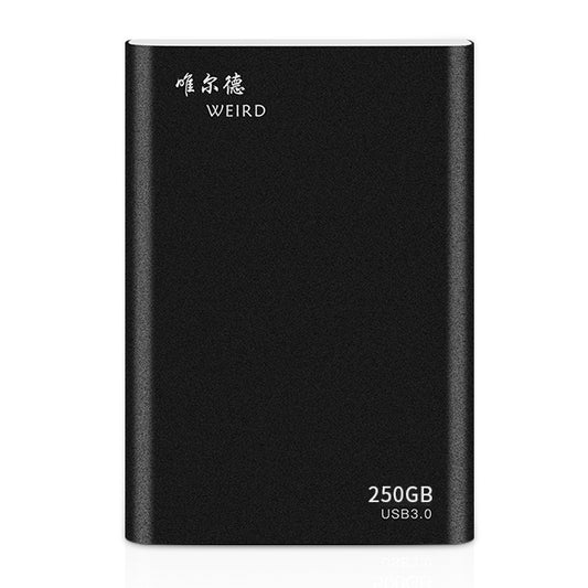 WEIRD 250GB 2.5 inch USB 3.0 High-speed Transmission Metal Shell Ultra-thin Light Mobile Hard Disk Drive(Black) - External Solid State Drives by PMC Jewellery | Online Shopping South Africa | PMC Jewellery | Buy Now Pay Later Mobicred