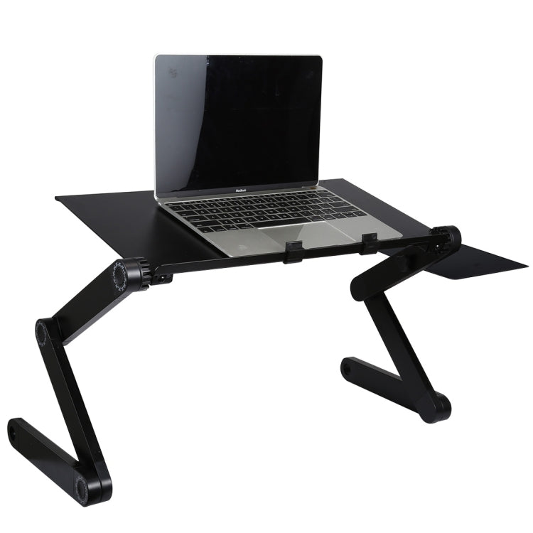 Portable 360 Degree Adjustable Foldable Aluminium Alloy Desk Stand with Double CPU Fans & Mouse Pad for Laptop / Notebook, Desk Size: 480mm x 260mm (Red) - Laptop Stand by PMC Jewellery | Online Shopping South Africa | PMC Jewellery | Buy Now Pay Later Mobicred