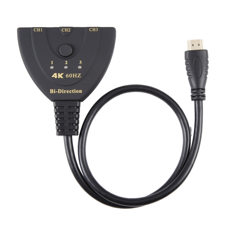 3 x 1 4K 60Hz HDMI Bi-Direction Switcher with Pigtail HDMI Cable - Switch by PMC Jewellery | Online Shopping South Africa | PMC Jewellery | Buy Now Pay Later Mobicred