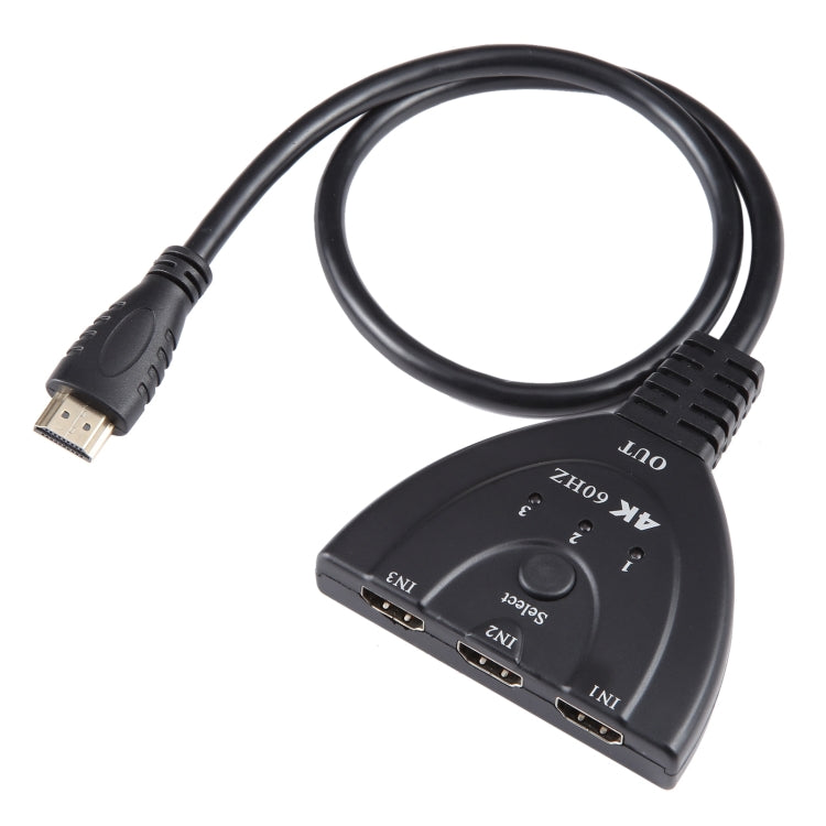 3 x 1 4K 60Hz YUV4:4:4 HDR HDMI Switcher with Pigtail HDMI Cable - Switch by PMC TechLife | Online Shopping South Africa | PMC TechLife | Buy Now Pay Later Mobicred