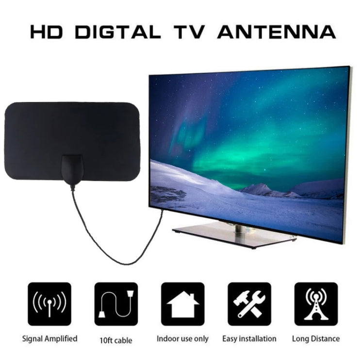 AN-1001 5dBi/25dBi Indoor  HDTV Antenna with Dual-side Sticker, VHF170-230/UHF470-862MHz(Black) - DVB-T & Simulation Antenna by PMC Jewellery | Online Shopping South Africa | PMC Jewellery | Buy Now Pay Later Mobicred