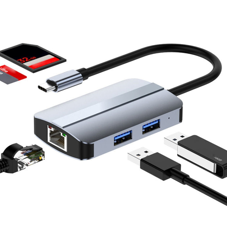 BYL-2112 5 in 1 USB-C / Type-C to USB Multifunctional Docking Station HUB Adapter - USB HUB by PMC Jewellery | Online Shopping South Africa | PMC Jewellery | Buy Now Pay Later Mobicred