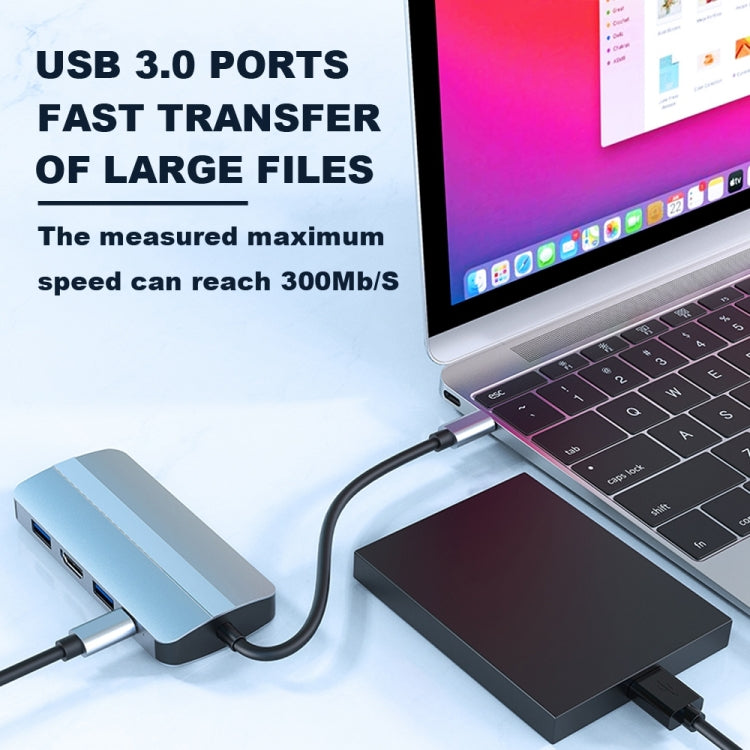 BYL-2205 8 in 1 USB-C / Type-C to USB Multifunctional Docking Station HUB Adapter - USB HUB by PMC Jewellery | Online Shopping South Africa | PMC Jewellery | Buy Now Pay Later Mobicred