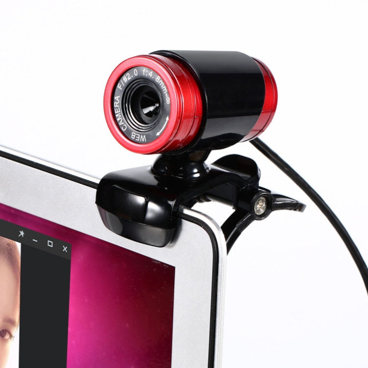 HXSJ A860 30fps 480P HD Webcam for Desktop / Laptop, with 10m Sound Absorbing Microphone, Length: 1.4m(Red + Black) - HD Camera by HXSJ | Online Shopping South Africa | PMC Jewellery | Buy Now Pay Later Mobicred