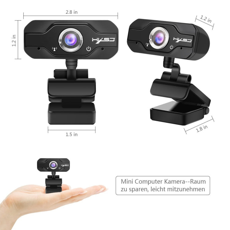 HXSJ S50 30fps 100 Megapixel 720P HD Webcam for Desktop / Laptop / Smart TV, with 10m Sound Absorbing Microphone, Cable Length: 1.4m - HD Camera by HXSJ | Online Shopping South Africa | PMC Jewellery | Buy Now Pay Later Mobicred