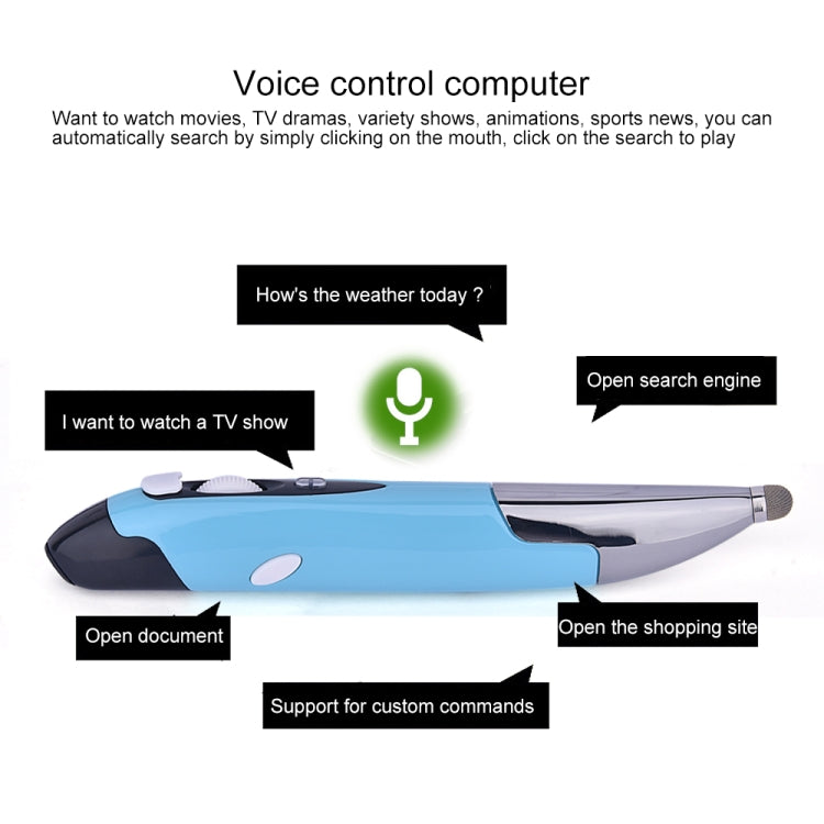 PR-06S 4-keys Smart Wireless Optical Mouse with Stylus Pen Function, Support Voice Operation / Translation (Blue) - Wireless Mice by PMC Jewellery | Online Shopping South Africa | PMC Jewellery | Buy Now Pay Later Mobicred