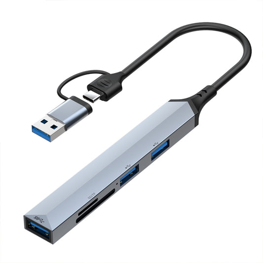 V253B 5 in 1 USB + USB-C/Type-C to USB Multifunctional Docking Station HUB Adapter - USB HUB by PMC Jewellery | Online Shopping South Africa | PMC Jewellery | Buy Now Pay Later Mobicred