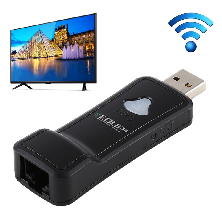 EDUP EP-2911S 300Mbps 2.4GHz Wireless USB Repeater WiFi to RJ45 Network Adapter for TV, Set Top Box, PS4, Xbox, Printer, Projector - USB Network Adapter by EDUP | Online Shopping South Africa | PMC Jewellery | Buy Now Pay Later Mobicred