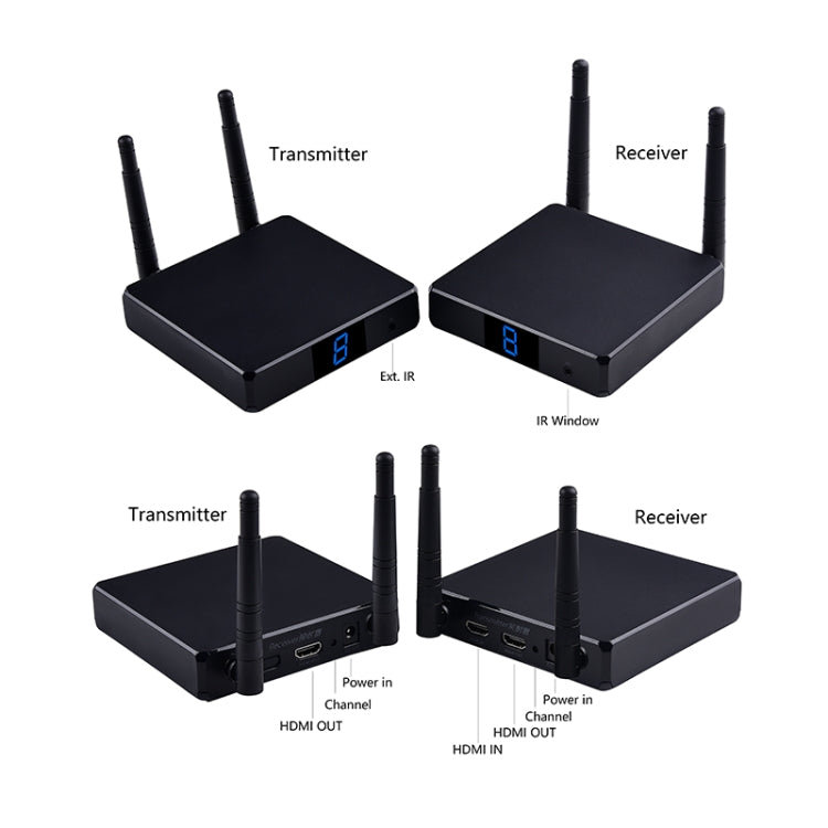 Measy FHD686-2 Full HD 1080P 3D 2.4GHz / 5.8GHz Wireless HD Multimedia Interface Extender 1 Transmitter + 2 Receiver, Transmission Distance: 200m(EU Plug) - Set Top Box & Accessories by Measy | Online Shopping South Africa | PMC Jewellery | Buy Now Pay Later Mobicred