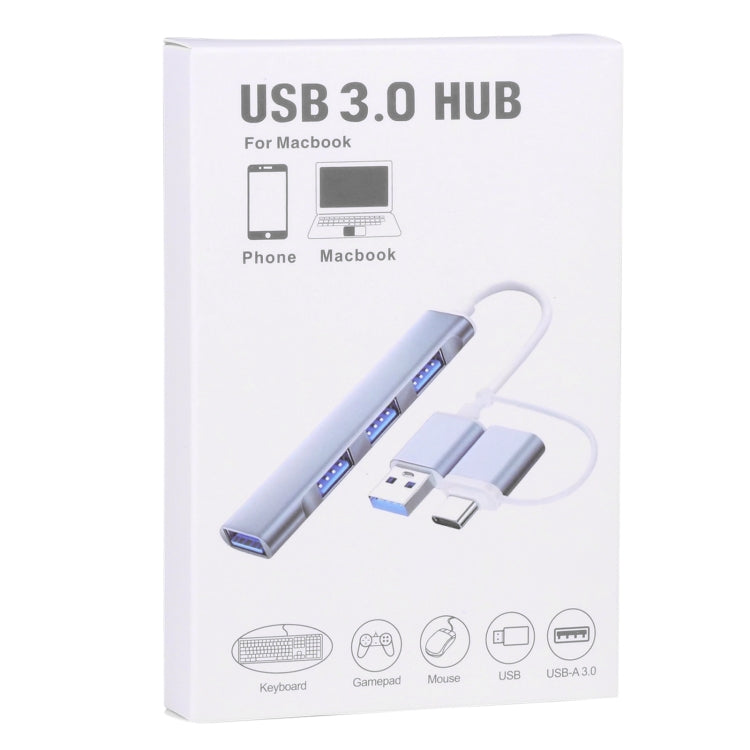 A-806 5 in 1 USB 3.0 and Type-C / USB-C to USB 3.0 HUB Adapter - Card Reader by PMC Jewellery | Online Shopping South Africa | PMC Jewellery | Buy Now Pay Later Mobicred