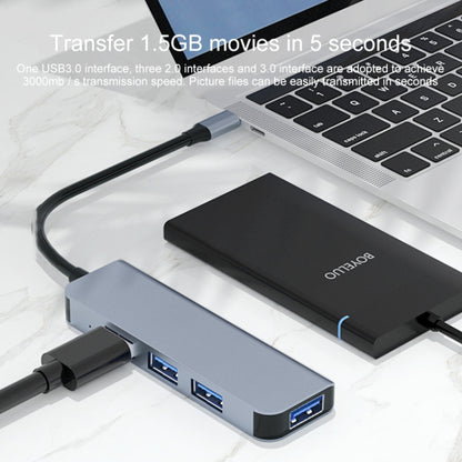 BYL-2013T 4 in 1 USB-C / Type-C to USB 3.0 x 1 + USB 2.0 x 3 HUB Adapter - USB HUB by PMC Jewellery | Online Shopping South Africa | PMC Jewellery | Buy Now Pay Later Mobicred