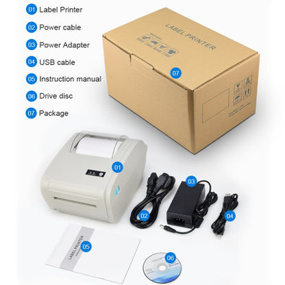 POS-9210 110mm USB POS Receipt Thermal Printer Express Delivery Barcode Label Printer, UK Plug(White) - Printer by PMC Jewellery | Online Shopping South Africa | PMC Jewellery | Buy Now Pay Later Mobicred