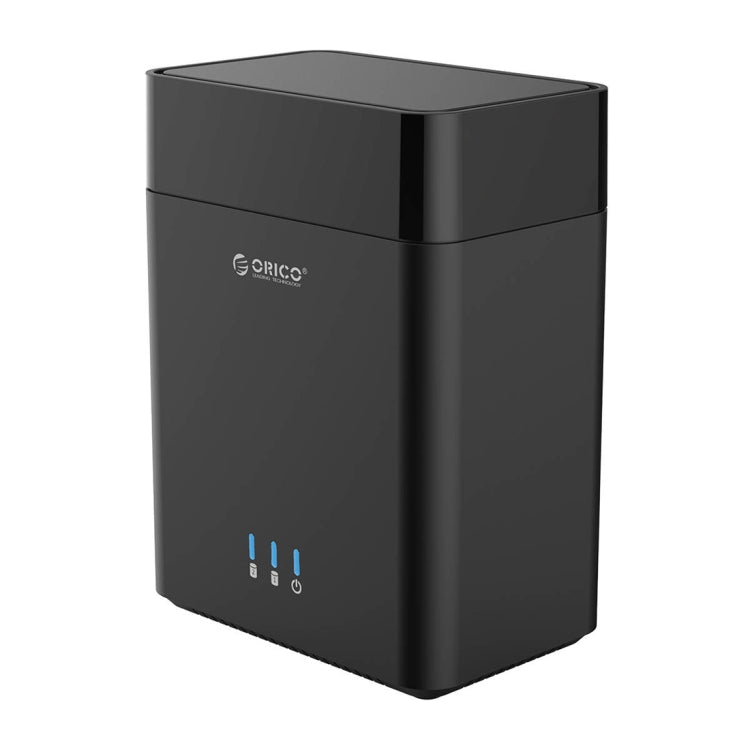 ORICO DS200C3 3.5 inch 2 Bay Magnetic-type USB-C / Type-C Hard Drive Enclosure with Blue LED Indicator(Black) - HDD Enclosure by ORICO | Online Shopping South Africa | PMC Jewellery | Buy Now Pay Later Mobicred