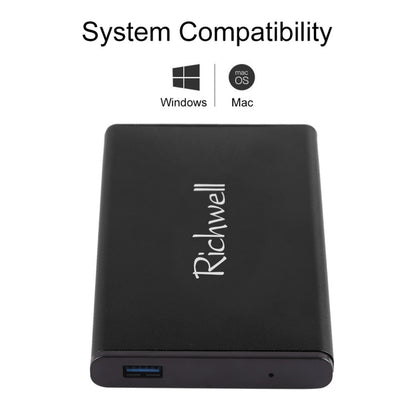 Richwell SATA R2-SATA-250GB 250GB 2.5 inch USB3.0 Super Speed Interface Mobile Hard Disk Drive(Black) - External Hard Drives by Richwell | Online Shopping South Africa | PMC Jewellery | Buy Now Pay Later Mobicred