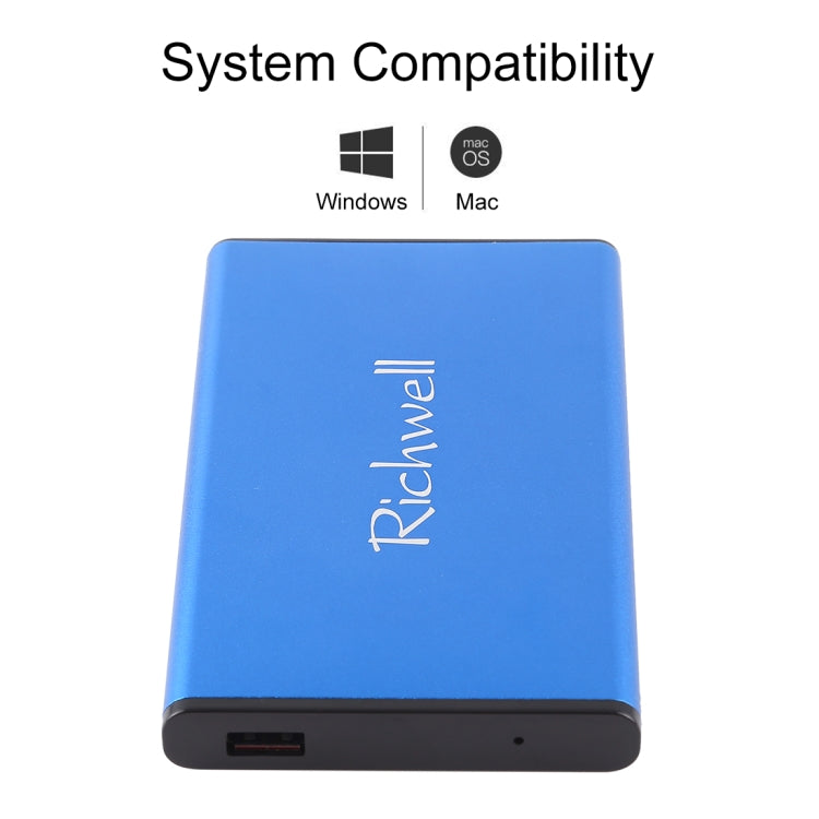 Richwell SATA R2-SATA-320GB 320GB 2.5 inch USB3.0 Super Speed Interface Mobile Hard Disk Drive(Blue) - External Hard Drives by Richwell | Online Shopping South Africa | PMC Jewellery | Buy Now Pay Later Mobicred