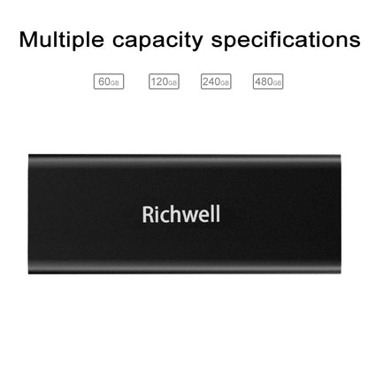 Richwell SSD R280-SSD-60GB 60GB Mobile Hard Disk Drive for Desktop PC(Black) - External Solid State Drives by Richwell | Online Shopping South Africa | PMC Jewellery | Buy Now Pay Later Mobicred