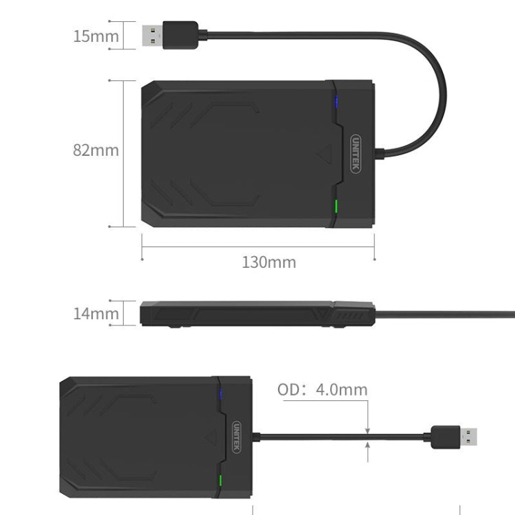 UNITEK SATA 2.5 inch USB 3.0 Interface HDD Enclosure, Length: 30cm - HDD Enclosure by PMC Jewellery | Online Shopping South Africa | PMC Jewellery | Buy Now Pay Later Mobicred