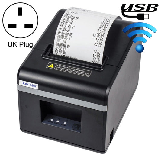 Xprinter N160II USB+WIFI Interface 80mm 160mm/s Automatic Thermal Receipt Printer, UK Plug - Printer by Xprinter | Online Shopping South Africa | PMC Jewellery | Buy Now Pay Later Mobicred