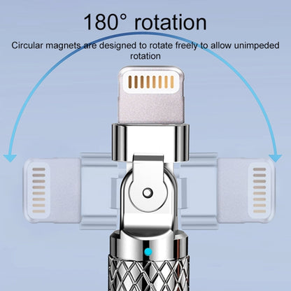 Mech Series 6A 120W USB to 8 Pin 180-degree Metal Plug Fast Charging Cable, Length: 1.2m(Black) - Normal Style Cable by PMC Jewellery | Online Shopping South Africa | PMC Jewellery | Buy Now Pay Later Mobicred