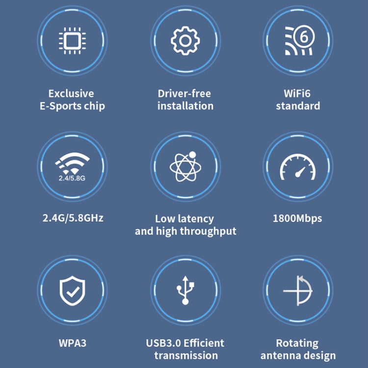 COMFAST CF-952AX V2 1800Mbps Dual Band Wireless Network Card WiFi6 USB Adapter - USB Network Adapter by COMFAST | Online Shopping South Africa | PMC Jewellery | Buy Now Pay Later Mobicred