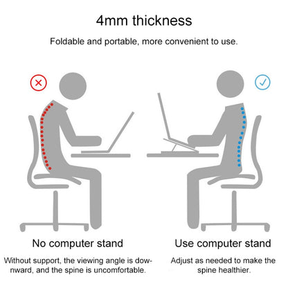 Portable Adjustable Laptop Stand Desktop Lifting Height Increase Rack Folding Heat Dissipation Holder, Style: Ordinary(Grey) - Laptop Stand by PMC Jewellery | Online Shopping South Africa | PMC Jewellery | Buy Now Pay Later Mobicred