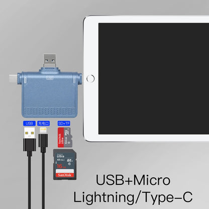 NK-939C 3 in 1 USB to USB-C / Type-C + 8PIN Multifunctional Docking Station (Blue) - USB HUB by PMC Jewellery | Online Shopping South Africa | PMC Jewellery | Buy Now Pay Later Mobicred