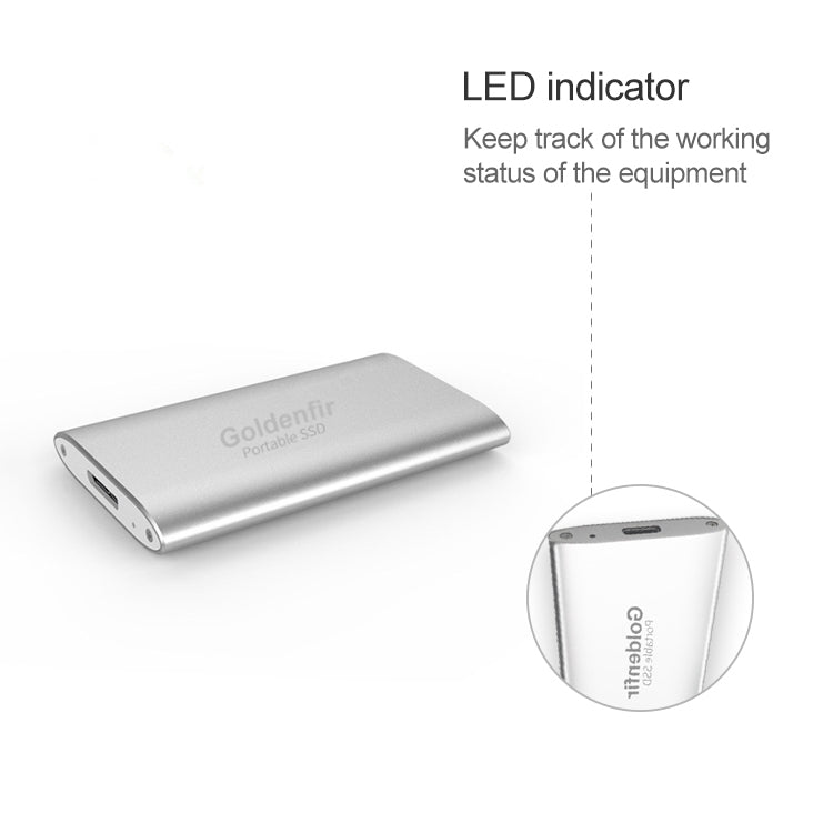 Goldenfir NGFF to Micro USB 3.0 Portable Solid State Drive, Capacity: 512GB(Silver) - External Solid State Drives by Goldenfir | Online Shopping South Africa | PMC Jewellery | Buy Now Pay Later Mobicred