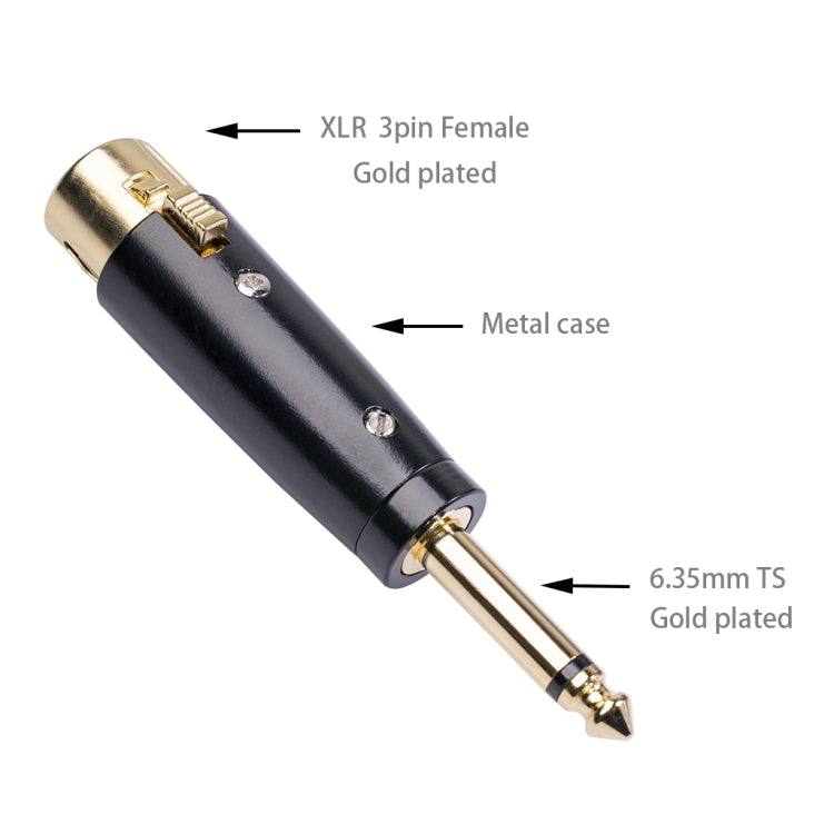 5 PCS LZ1167G 6.35mm Single Track Male Head to XRL Female Audio Adapter Plug (Black) - Microphone Audio Cable & Connector by PMC Jewellery | Online Shopping South Africa | PMC Jewellery | Buy Now Pay Later Mobicred