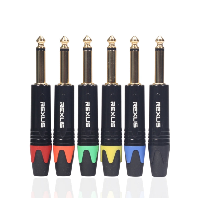 10 PCS TC202 6.35mm Gold-plated Mono Sound Welding Audio Adapter Plug(Orange) - Microphone Audio Cable & Connector by PMC Jewellery | Online Shopping South Africa | PMC Jewellery | Buy Now Pay Later Mobicred