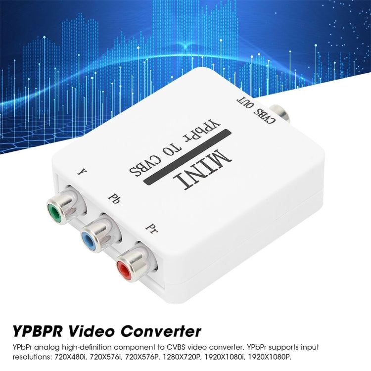 Mini YPBPR to CVBS Video Converter Component AV Adapter for TV / Projector / Monitor(White) - Converter by PMC Jewellery | Online Shopping South Africa | PMC Jewellery | Buy Now Pay Later Mobicred