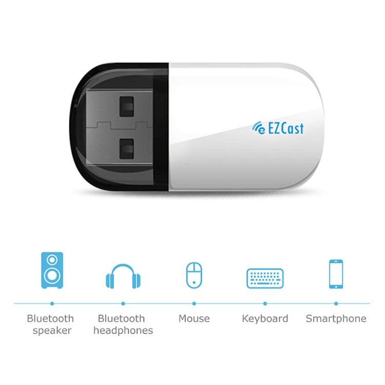 EZCast EZC-5200BS 600Mbps Dual Band WiFi + Bluetooth USB 2.0 Wireless Adapter (White) - USB Network Adapter by PMC Jewellery | Online Shopping South Africa | PMC Jewellery | Buy Now Pay Later Mobicred