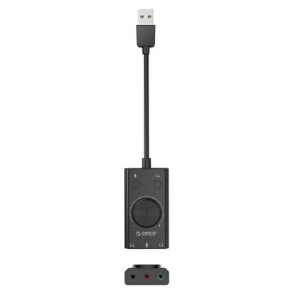 ORICO SC2 Multi-function USB External Driver-free Sound Card with 2 x Headset Ports & 1 x Microphone Port & Volume Adjustment (Black) - USB Sound by ORICO | Online Shopping South Africa | PMC Jewellery | Buy Now Pay Later Mobicred