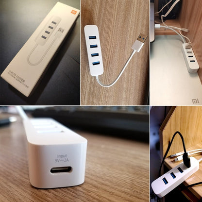 Original Xiaomi 4 Ports USB3.0 Hub with Stand-by Power Supply Interface USB Hub Extender Extension Connector Adapter(White) - Lan Cable and Tools by Xiaomi | Online Shopping South Africa | PMC Jewellery | Buy Now Pay Later Mobicred