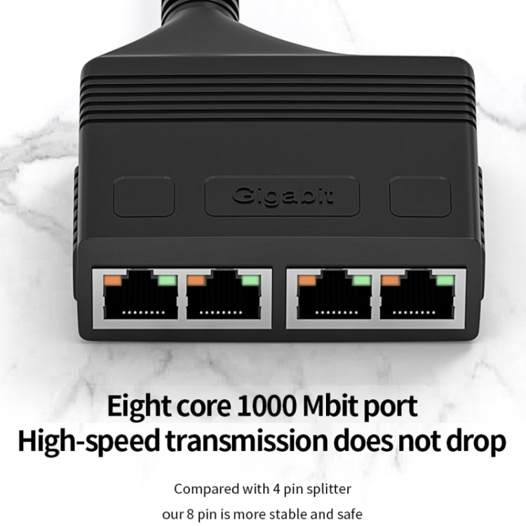 Male RJ45 4 in 1 Gigabit Network Splitter Cable Ethernet Network Coupler - Network Hubs by PMC Jewellery | Online Shopping South Africa | PMC Jewellery | Buy Now Pay Later Mobicred