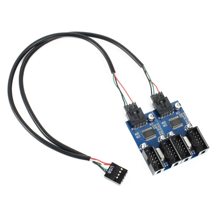 9 Pin USB Header Male 1 to 4 Female Extension Cable Card - USB Cable by PMC TechLife | Online Shopping South Africa | PMC TechLife | Buy Now Pay Later Mobicred