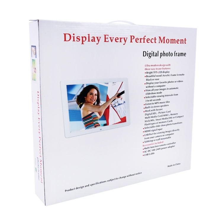 15.0 inch LED Display Digital Photo Frame with Holder / Remote Control, Allwinner, Support USB / SD Card Input / OTG(White) - 11-15 inch by PMC Jewellery | Online Shopping South Africa | PMC Jewellery | Buy Now Pay Later Mobicred