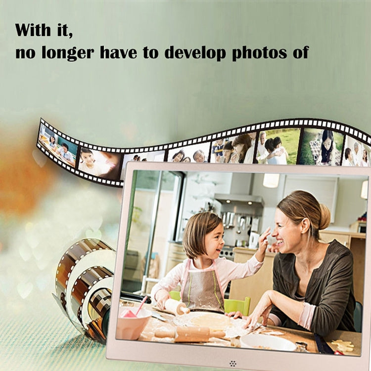 HSD1303 13.3 inch LED 1280x800 High Resolution Display Digital Photo Frame with Holder and Remote Control, Support SD / MMC / MS Card / USB Port, EU Plug(Silver) - 11-15 inch by PMC Jewellery | Online Shopping South Africa | PMC Jewellery | Buy Now Pay Later Mobicred