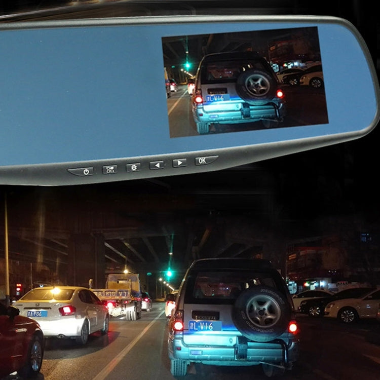 Left Screen Display Rearview Mirror Vehicle DVR, Allwinner Programs, 2 x Cameras 1080P HD 140 Degree Wide Angle Viewing, Support GPS Port/ Motion Detection / Night Vision / TF Card / G-Sensor - Car DVRs by PMC Jewellery | Online Shopping South Africa | PMC Jewellery | Buy Now Pay Later Mobicred