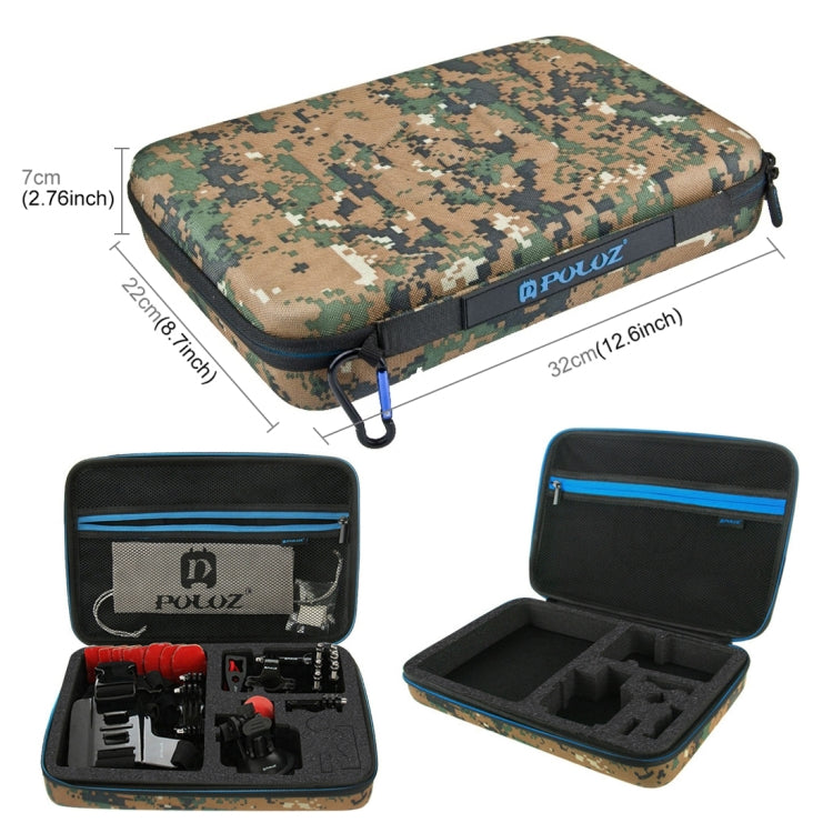 PULUZ 45 in 1 Accessories Ultimate Combo Kits with Camouflage EVA Case (Chest Strap + Suction Cup Mount + 3-Way Pivot Arms + J-Hook Buckle + Wrist Strap + Helmet Strap + Surface Mounts + Tripod Adapte ... ce Pro, DJI Osmo Action 4 and Other Action Cameras -  by PULUZ | Online Shopping South Africa | PMC Jewellery | Buy Now Pay Later Mobicred