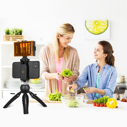 PULUZ Live Broadcast Smartphone Video Light Vlogger Kits with LED Light + Tripod Mount + Phone Clamp Holder(Black) - Stand by PULUZ | Online Shopping South Africa | PMC Jewellery | Buy Now Pay Later Mobicred