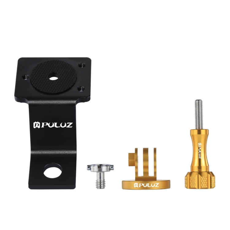 PULUZ Aluminum Alloy Motorcycle Fixed Holder Mount with Tripod Adapter & Screw for GoPro Hero12 Black / Hero11 /10 /9 /8 /7 /6 /5, Insta360 Ace / Ace Pro, DJI Osmo Action 4 and Other Action Cameras(Gold) - Holder by PULUZ | Online Shopping South Africa | PMC Jewellery | Buy Now Pay Later Mobicred