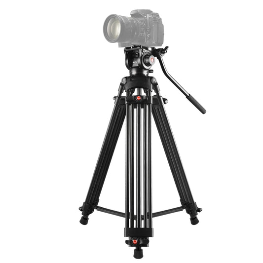 PULUZ Professional Heavy Duty Video Camcorder Aluminum Alloy Tripod with Fluid Drag Head for DSLR / SLR Camera, Adjustable Height: 80-160cm(Black) - Tripods by PULUZ | Online Shopping South Africa | PMC Jewellery | Buy Now Pay Later Mobicred