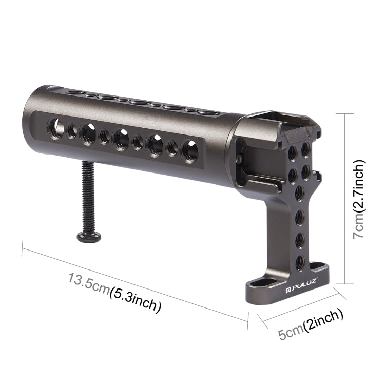PULUZ Handheld Video Stabilizer Top Handle with 3 Cold Shoes Mount for Camera Cage (Bronze) - free shipping - PMC TechLife - Order now!