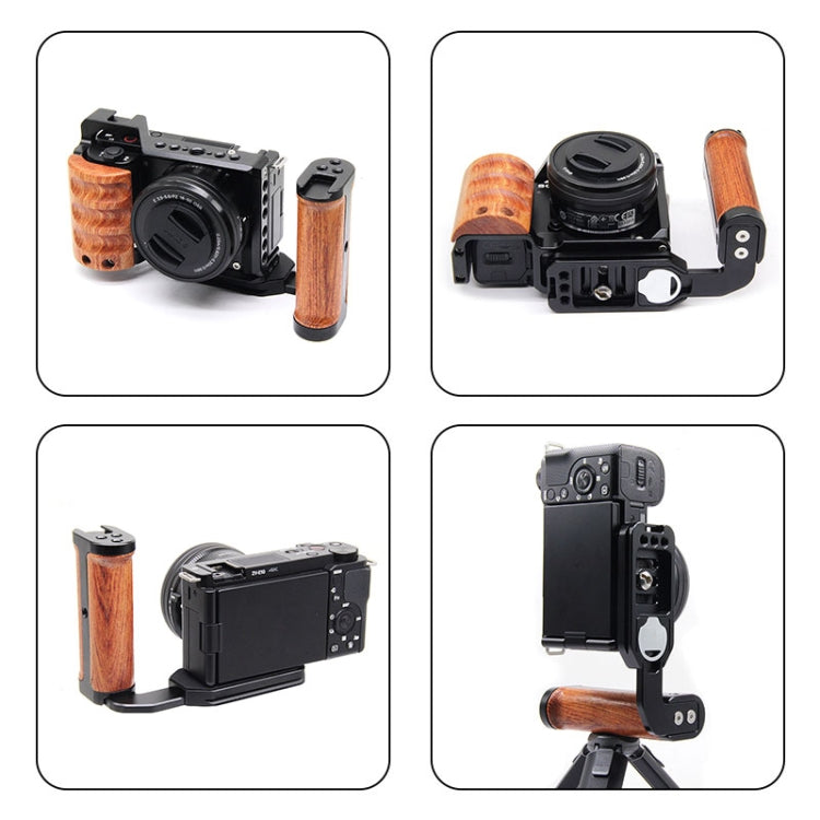 PULUZ Wooden Left Side Handle Vertical Shoot Quick Release L Plate - free shipping - PMC TechLife - Order now!