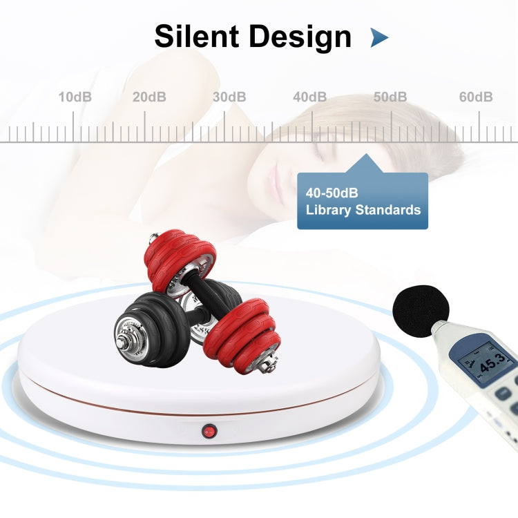 PULUZ 45cm Remote Control Adjusting Speed Rotating Turntable Display Stand, White, Load 100kg(US Plug) - free shipping - PMC TechLife - Order now!