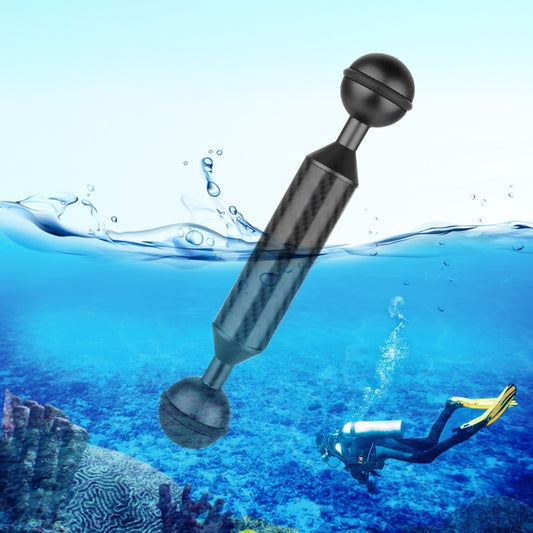 PULUZ 5 inch 13cm Length 20.8mm Diameter Dual Balls Carbon Fiber Floating Arm, Ball Diameter: 25mm(Black) - Diving Accessories by PULUZ | Online Shopping South Africa | PMC Jewellery | Buy Now Pay Later Mobicred