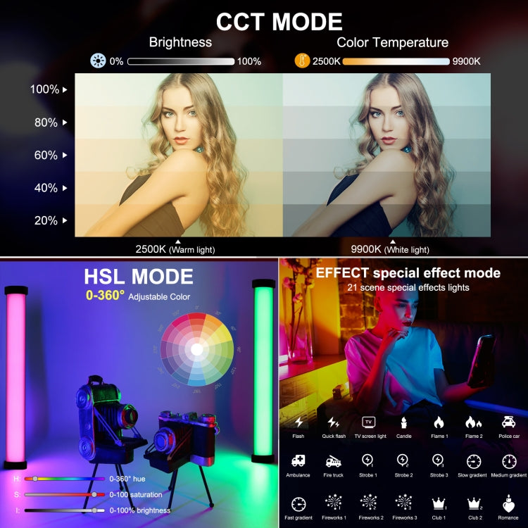 PULUZ 135 LEDs Photo Handheld Stick Light Full Color RGB Fill Light - free shipping - PMC TechLife - Order now!