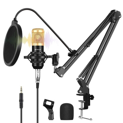 PULUZ Studio Broadcast Professional Singing Microphone Kits with Suspension Scissor Arm & Metal Shock Mount & USB Sound Card(Gold) - Microphone by PULUZ | Online Shopping South Africa | PMC Jewellery | Buy Now Pay Later Mobicred